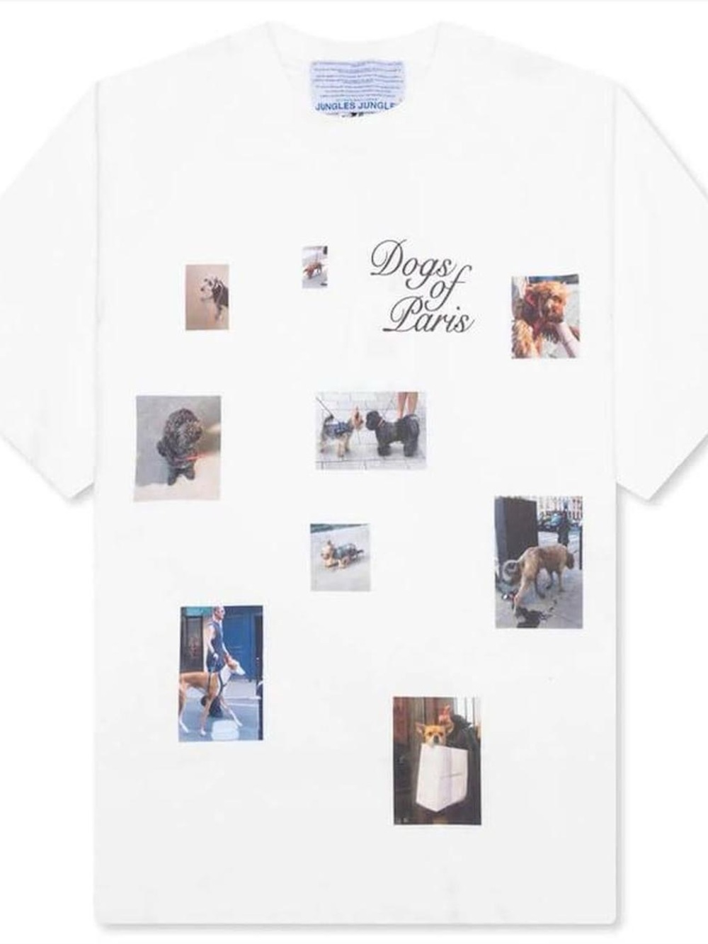 Dogs of Paris White Graphic Short Sleeve Tee
